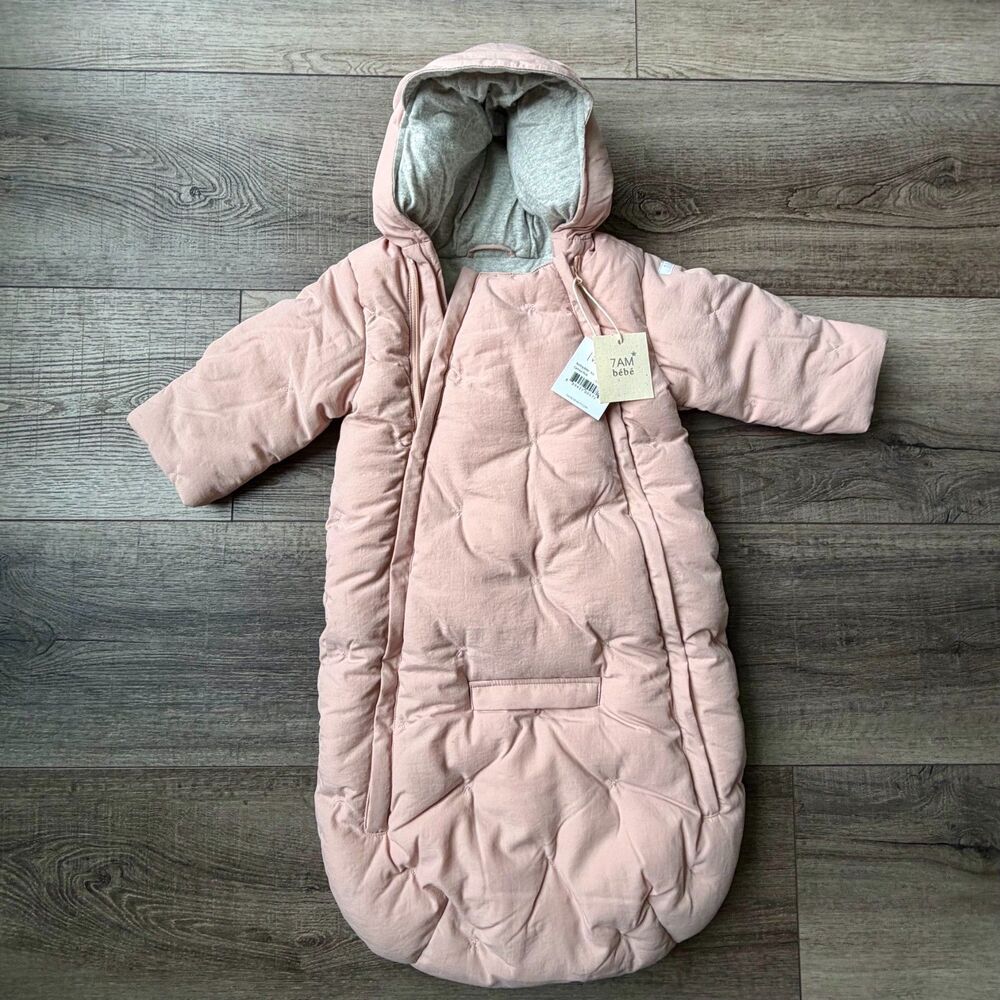 7 AM bebe Bunting Bebe Cameo Pink 3-6Mo Outdoor Sleep Sack Insulated NWT